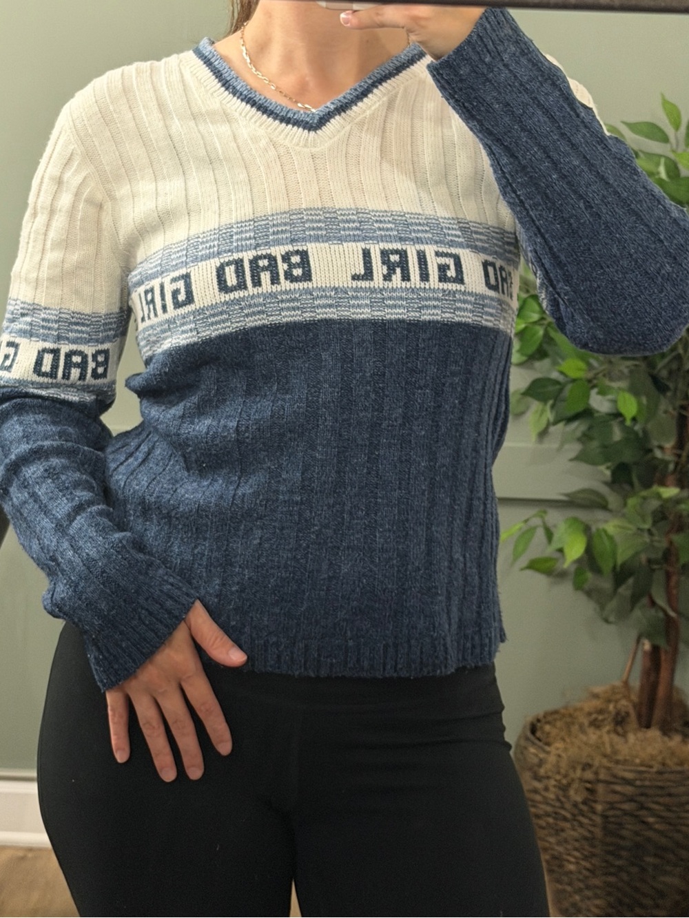 Vintage y2k Bad Girl Baddie Cable Knit Sweater